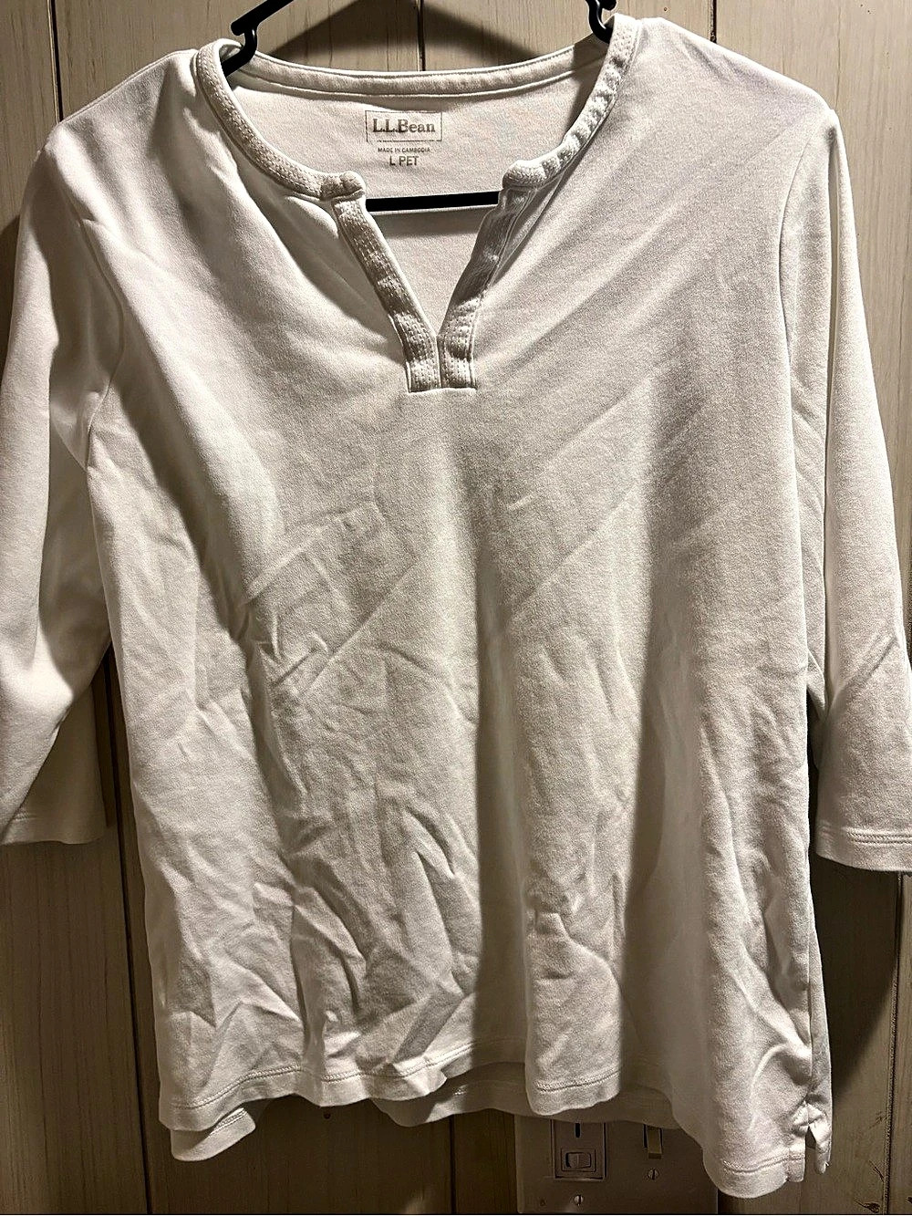 Ll Bean Tee, Three-Quarter-Sleeve Splitneck